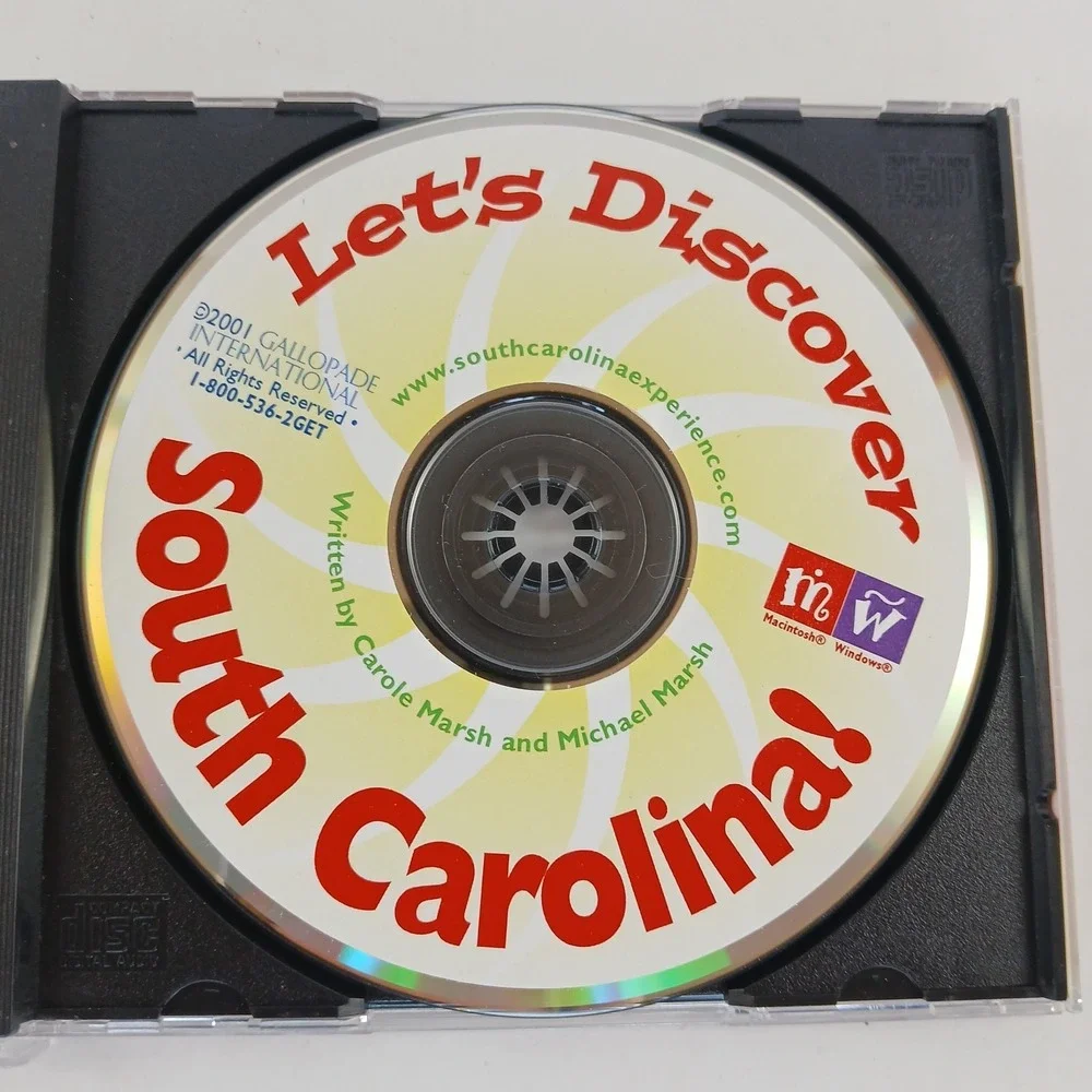 Let's Discover South Carolina Interactive Cd-rom Ages 7-14 Homeschool Elementary